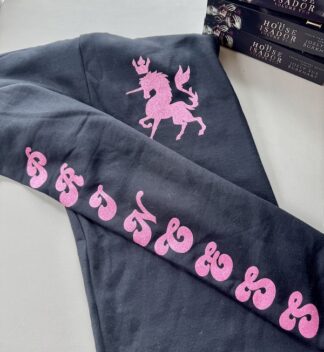 black sweatpants pink glitter unicorn princess