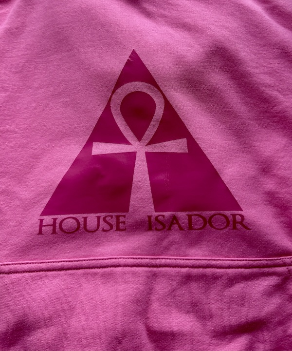 Pink House Isador hoodie with pink logo