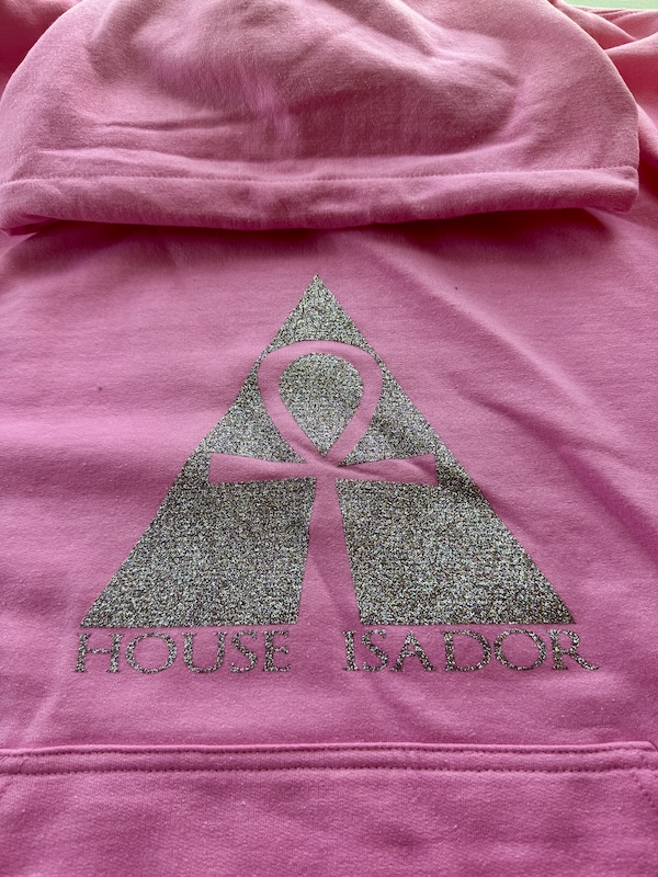 House Isador Pink Hoodie with Silver Logo